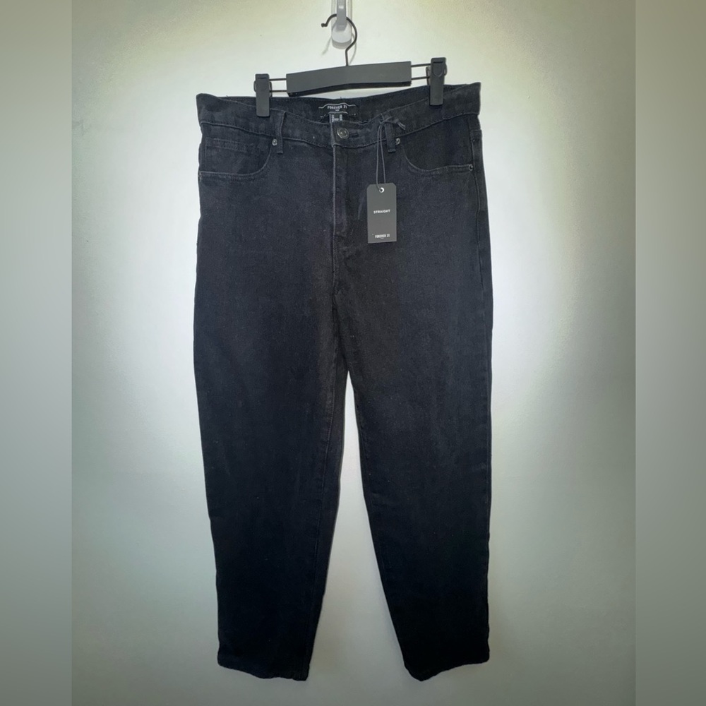Men's Black Straight Jeans